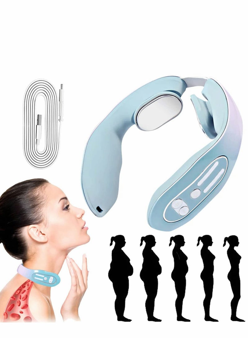 2022 Neck Massager with EMS & Heat - 12 Modes for Pain Relief & Lymphatic Drainage, Intelligent Electric Pulse Device - Image 1