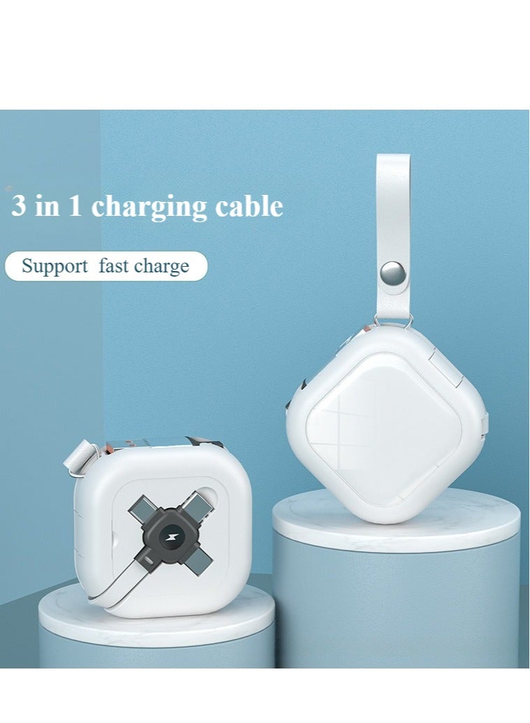 بيوينتي Multi Charging Cable, Retractable Multi Charging Cord 3 in 1 Fast Charger Cord, Multi Charging Adapter and Mobile Phone Holder - Image 1