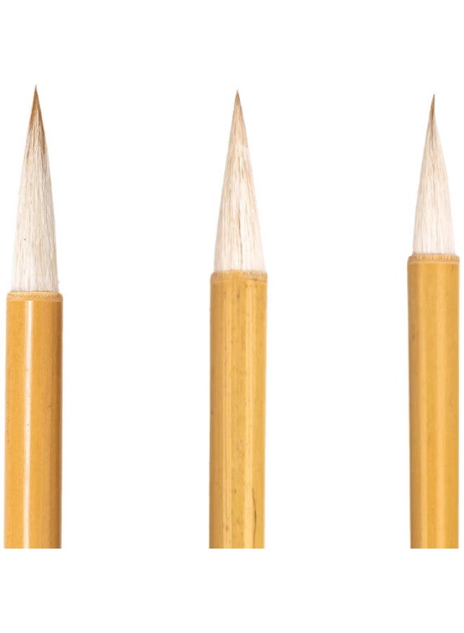 Deli Calligraphy Brush Set, Four Treasures Of The Study, Da Baiyun Chinese Painting Mixed Hair, Beginner'S Li Script And Regular Script Practice Brush, Children'S Calligraphy Brush For Beginners, Baiyun Three-Piece Set, Back-To Gift - Image 2