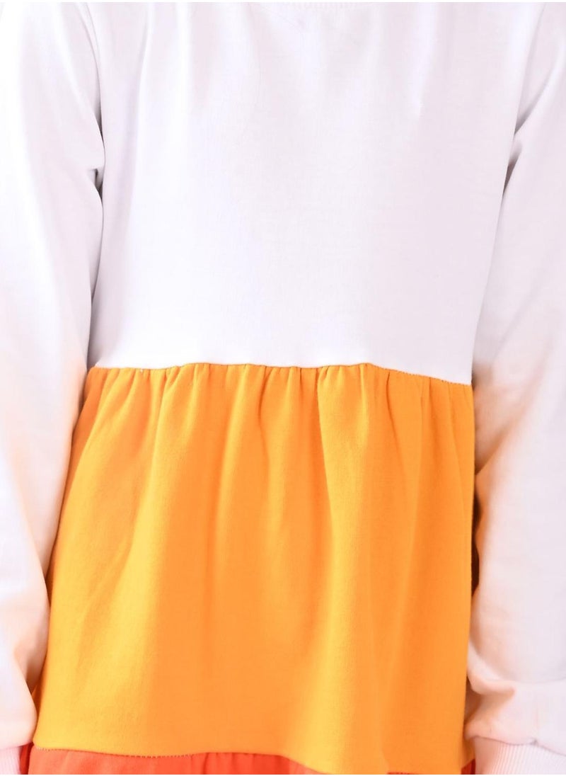Bonkids - Regular Fit Printed Mutli Cotton Dresses For Girls Round Neck Flat Collar Pull On 100 % Cotton - Image 1