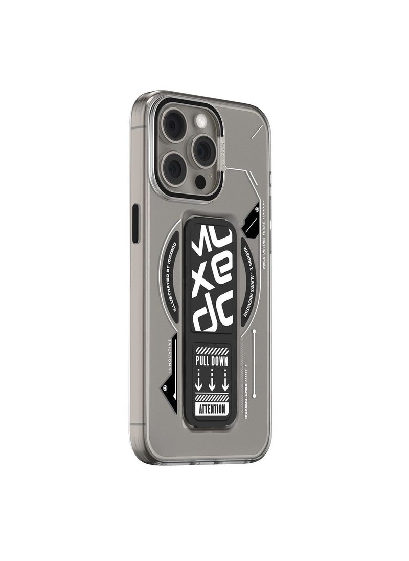 Moxedo Moxedo Magnetic Protective Case Scratch Resistant Drop Protection with Built-in Extendable Grip Stand Compatible for iPhone 15 Pro 6.1 inch - Black  - Image 1