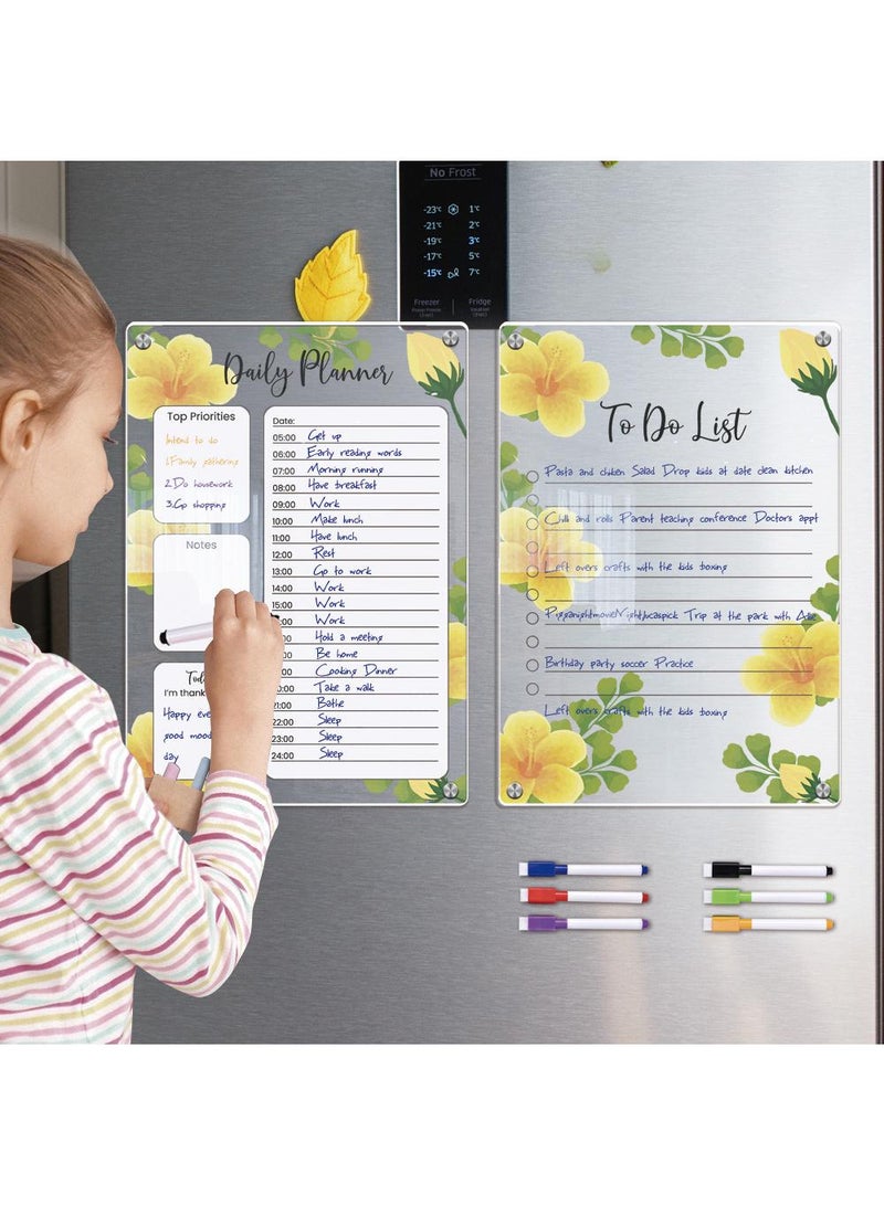 Magnetic Transparent Acrylic Week Plan Memo Message Board Erasable Magnetic Refrigerator Sticker - Image 2