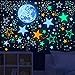 Sinekong Glow in The Dark Stars,Glow in The Dark Stars and Moon for Ceiling Glow in The Dark Wall Decal Colorful - Image 2