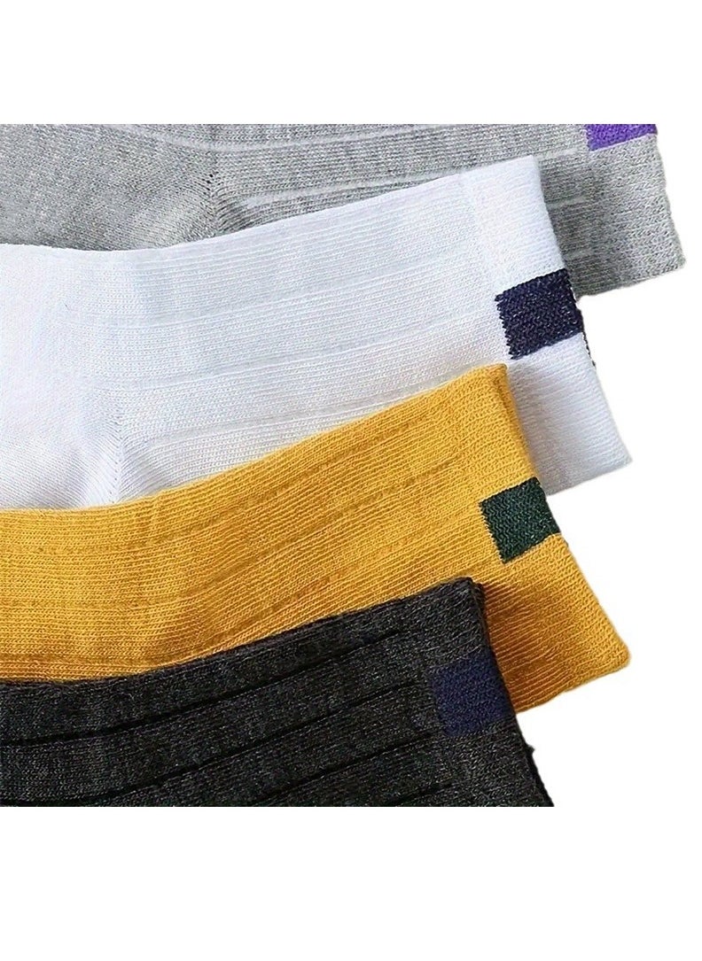 Pamirsm - 10 pairs of colorful women's mid-calf socks, comfortable and casual, size: US 5-8 - Image 1