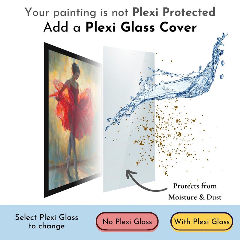Mad Masters Pretty Ballet Dancer Girl in Red Dress Beautiful Woman Painting Photo Frame for Living Room Bedroom Home Decor and Wall Decoration MM 1519 8x12 Inch Paper Without Plexi Glass - Image 5