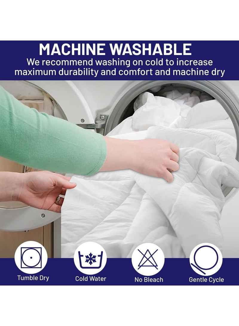 DrSleeep Comforter | 100% Viscose Derived from Bamboo Fabric Fill and Cover | Ultra-Soft, Hypoallergenic, Cooling, and Breathable | 250 GSM | White - Image 5
