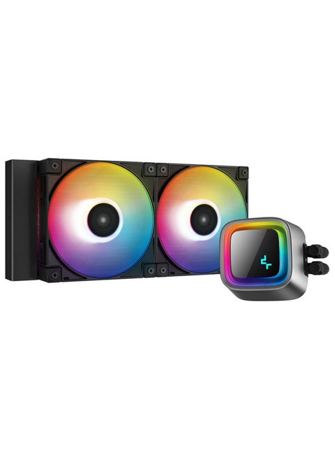 DeepCool LS520 RGB 240mm AIO Liquid CPU Cooler, 3100 RPM Pump Speed, 19 dBA Noise, 4 Pin PWM Fan Connector, ARGB LED, 85.85 CFM Fan Airflow, 12 VDC Voltage, Black
