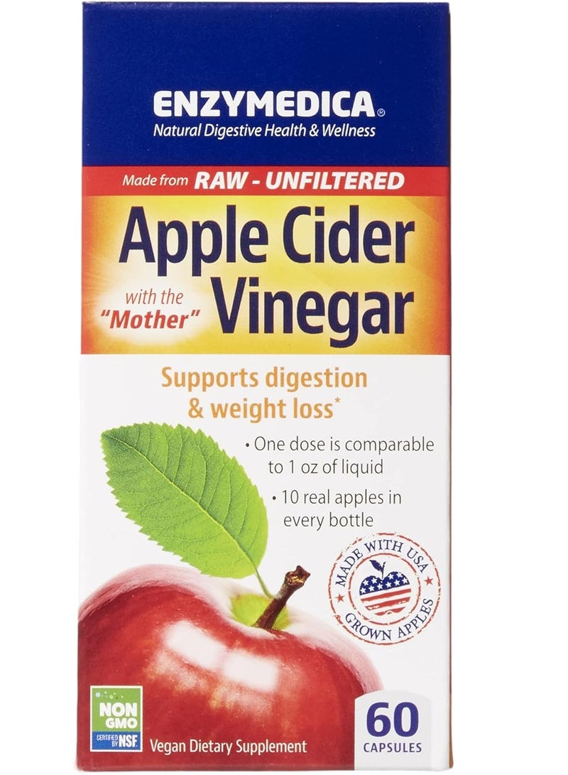 ENZYMEDICA Apple Cider Vinegar 60 Count 2 Months Supply  - Image 1