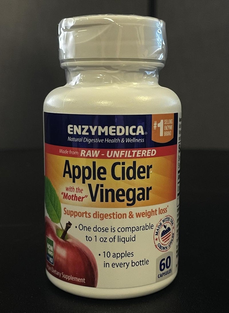 ENZYMEDICA Apple Cider Vinegar 60 Count 2 Months Supply  - Image 2