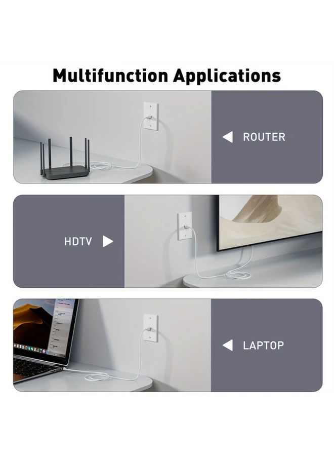 10 Pack Matte White Single Gang Ethernet Wall Plate Outlet With RJ45 Keystone Coupler - Image 5