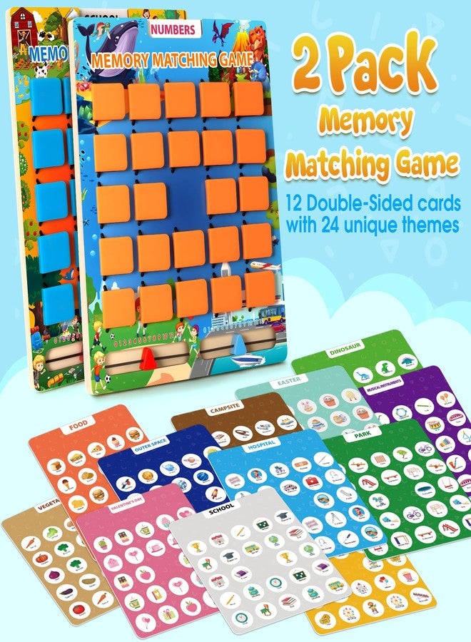 Hodurgyi 2 Pack Matching Memory Game for Kids Age 3 4 5 6 7 8 Years Old, Travel Toy for Toddlers Boys Girls, Road Trip Travel Essentials for Kids, Airplane/Car/Camping Activity, Ideal Christmas, Birthday Gifts - Image 2