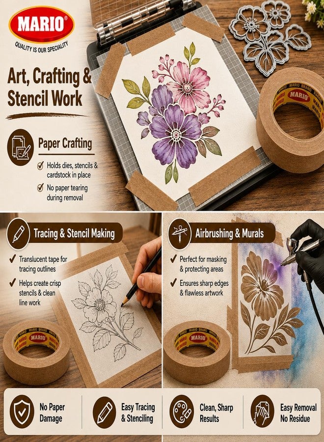 Mario Brown Masking Tape - 20 Meter Length, 6mm Width - High Strength Tape for Fine Detail Painting & Craft Work - Clean Removal - Pack of 24 Rolls - Image 4