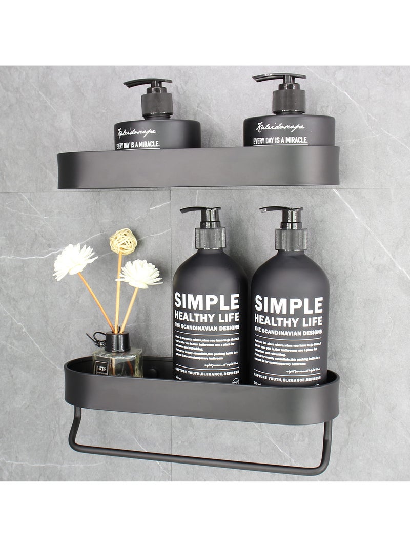 SYOSI 2 Pcs Shower Caddy Organizer Wall Mounted Shower Shelf, Bathroom Shelf Storage No Drilling Rustproof Shower Shelf for Toilet Kitchen Counter Balcony Washbasin - Image 1