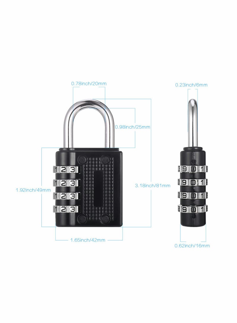 4 Pack Heavy Duty Combination Padlocks for Gym, Waterproof Codes Locks Outdoor Gate Shed - Image 2