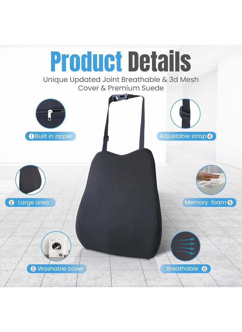 saimson saimson Memory Foam Car Seat Back Support Ergonomic Car Backrest Cushion Lumbar Support for Car Relieves Back Pain Enhances Comfort Spine Alignment for Long Drives  - Image 4
