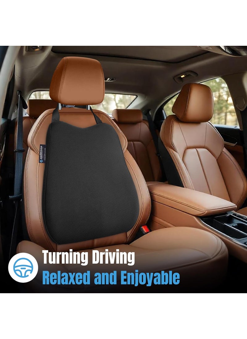 saimson saimson Memory Foam Car Seat Back Support Ergonomic Car Backrest Cushion Lumbar Support for Car Relieves Back Pain Enhances Comfort Spine Alignment for Long Drives  - Image 2
