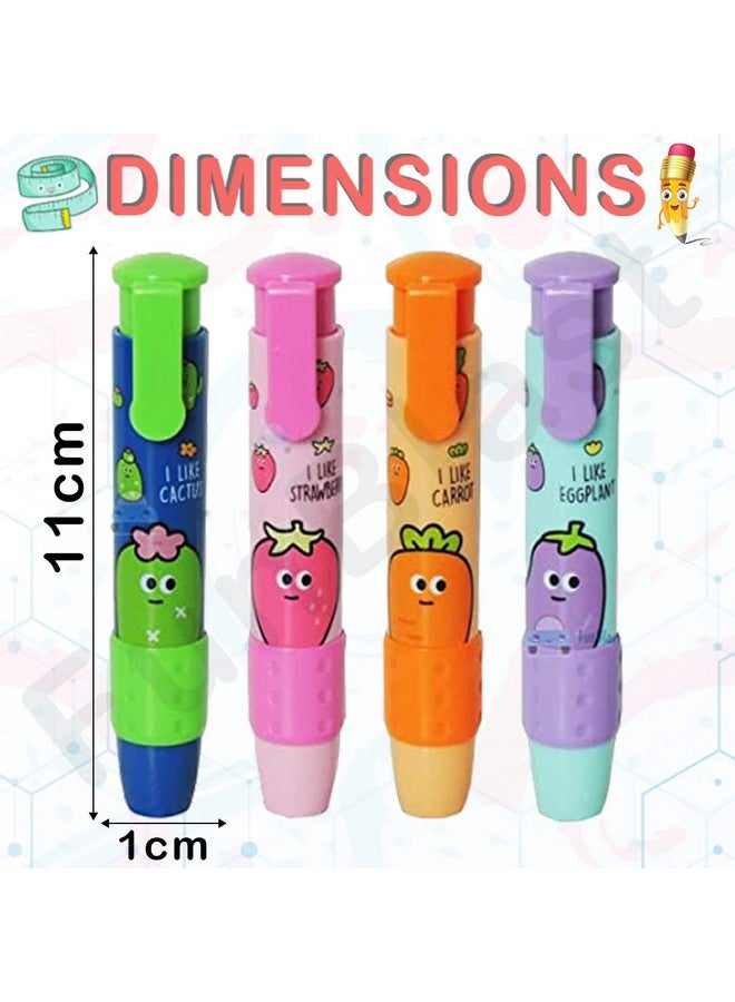 FunBlast (Pack of 4 Pcs) Pen Style Fruit Erasers Set for Kids Educational Stationary Kit for Kids (Multicolor) - Image 2