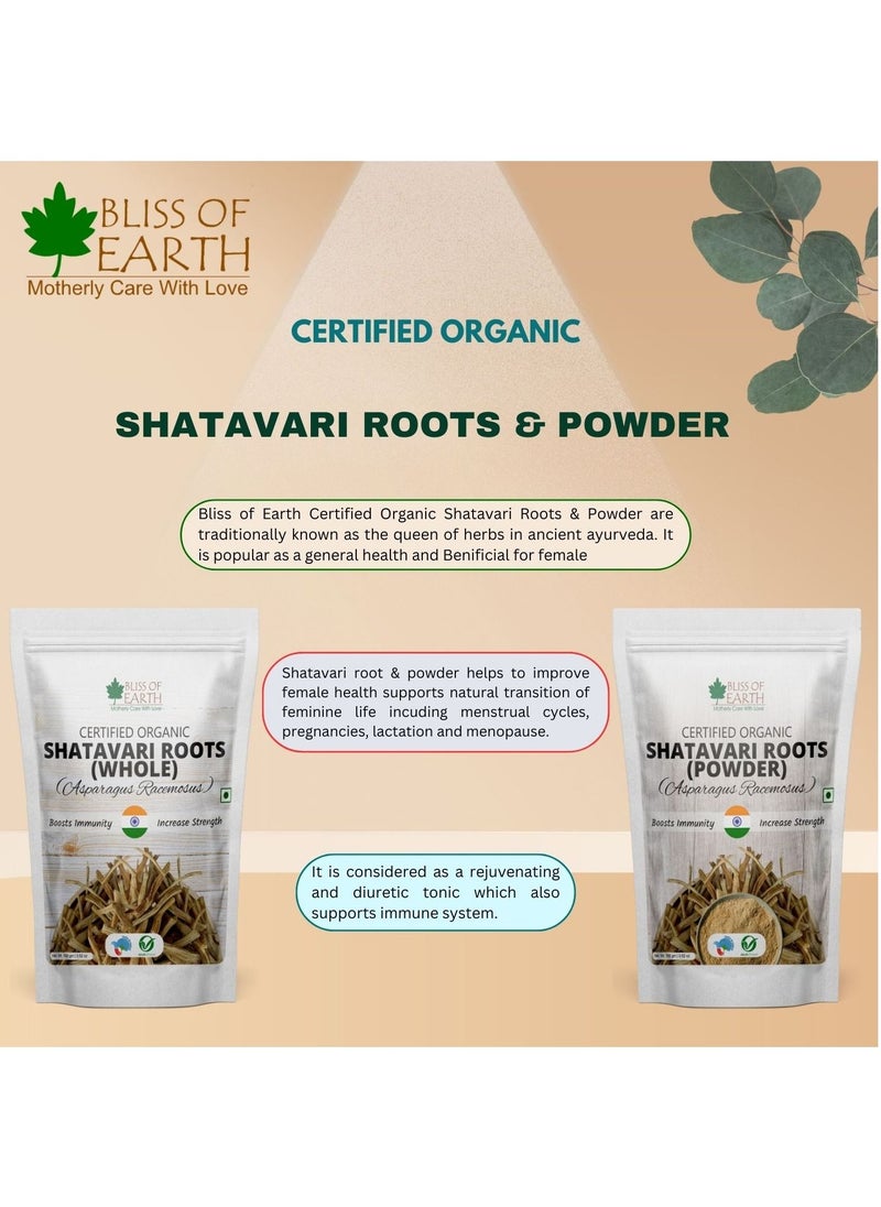 BLISS OF EARTH Bliss of Earth Shatavari root Whole Orgnaic Asparagus Racemosus Natural & Non-GMO Good for Immunity & Digestion 100gm  - Image 5
