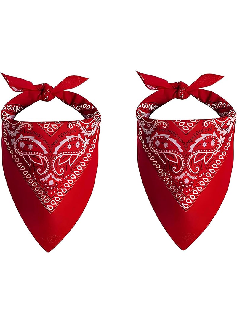 Beauenty 2 Pcs Vintage Printed Headscarf Red - Image 1