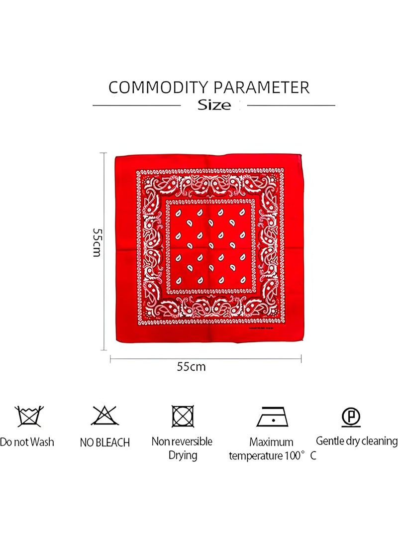 Beauenty 2 Pcs Vintage Printed Headscarf Red - Image 2