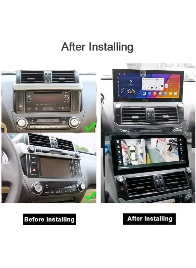 Vierex fit Toyota Prado Android Car Stereo Prado 2014-2017 - 12.3 inch Touchscreen GPS Navigation, Bluetooth, WiFi, Support Apple CarPlay, Android Auto Wireless AHD Camera Included (4+32GB Carplay) - Image 3