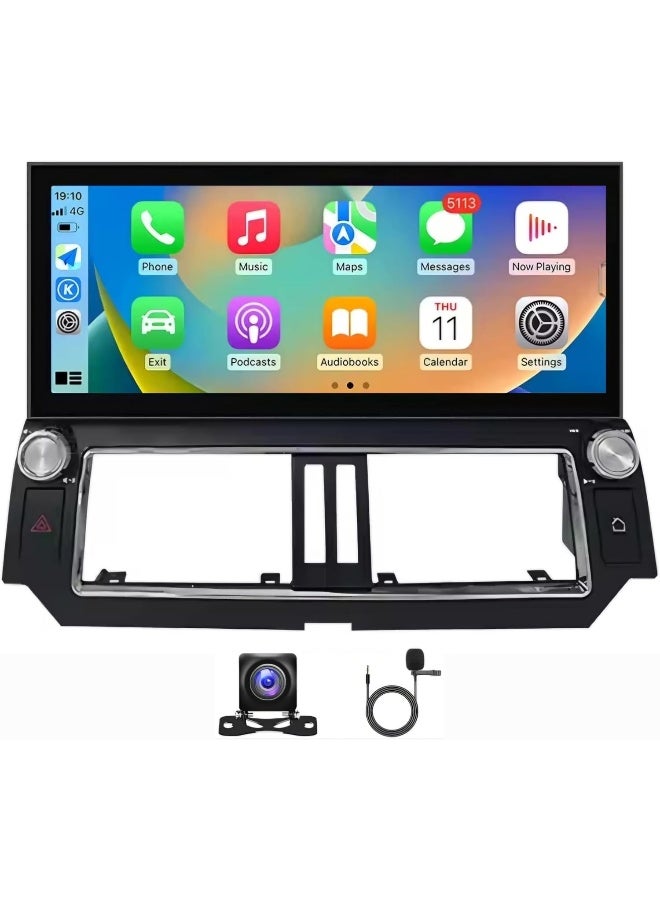 Vierex fit Toyota Prado Android Car Stereo Prado 2014-2017 - 12.3 inch Touchscreen GPS Navigation, Bluetooth, WiFi, Support Apple CarPlay, Android Auto Wireless AHD Camera Included (4+32GB Carplay) - Image 1