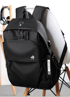 nihao Backpack Business Travel Laptop Bag USB Charging Large Capacity School Bag - Black  - Image 3