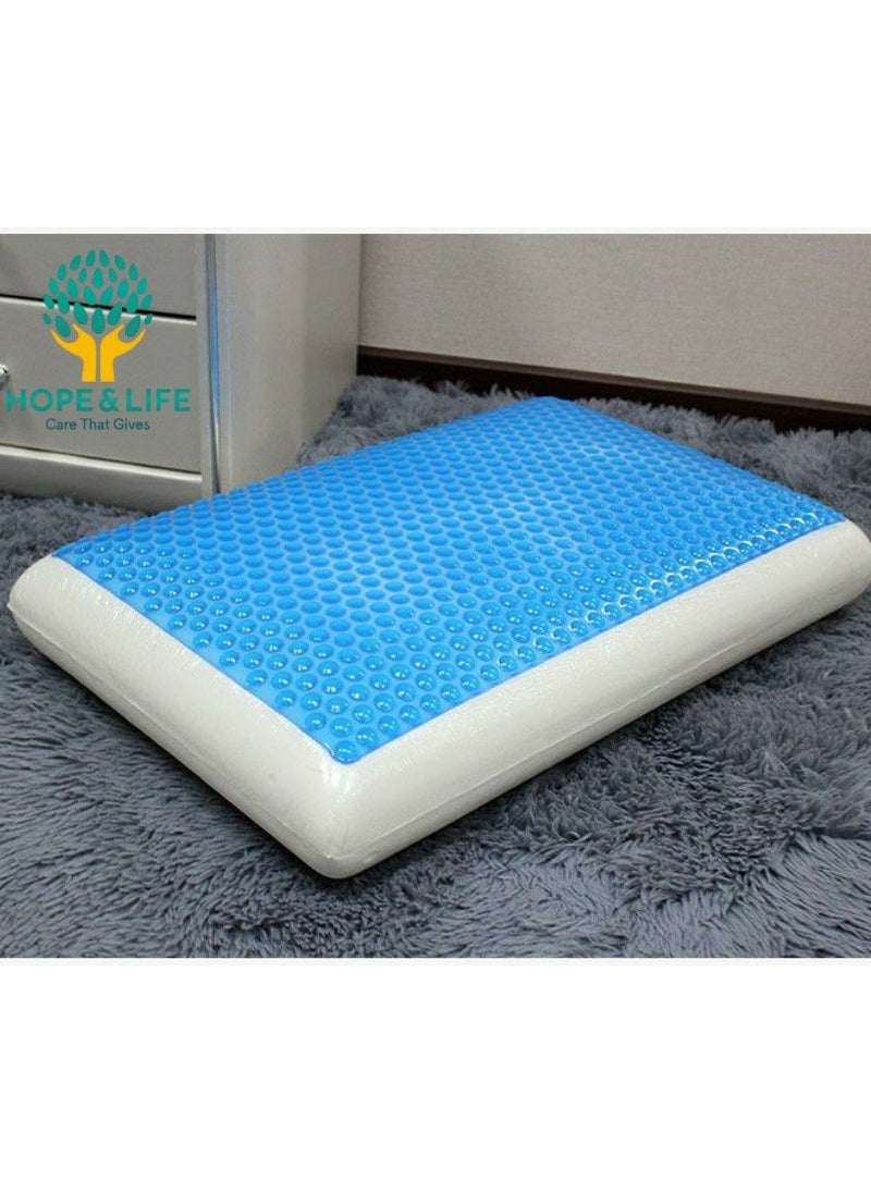 Hope And Life Medical Memory Foam Pillow With Gel For Treating Neck And Shoulder Pain, Anti-Microbial And Anti-Allergic 25*24 cm- 60*40*13 cm  - Image 3