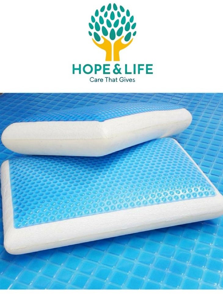 Hope And Life Medical Memory Foam Pillow With Gel For Treating Neck And Shoulder Pain, Anti-Microbial And Anti-Allergic 25*24 cm- 60*40*13 cm  - Image 4