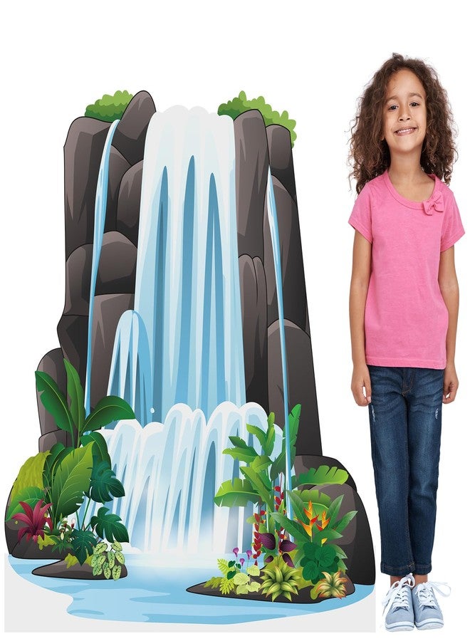 Novabright 47" H VBS 2026 Waterfall Cardboard Cutout Stand up Rainforest Falls Party Decoration Life Size Photo Props for VBS Sunday School Backdrop Background Religious Party Supplies - Image 1