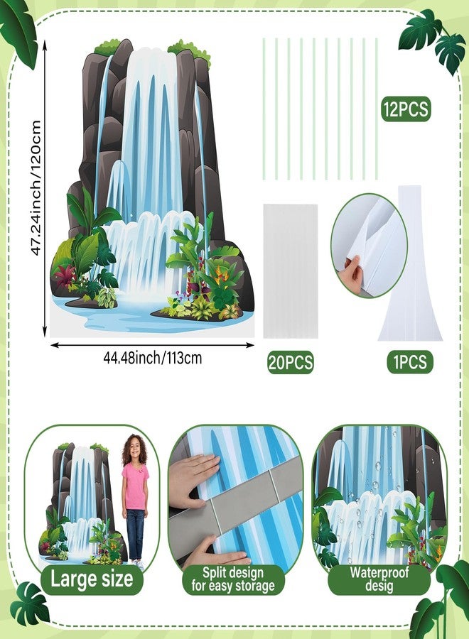 Novabright 47" H VBS 2026 Waterfall Cardboard Cutout Stand up Rainforest Falls Party Decoration Life Size Photo Props for VBS Sunday School Backdrop Background Religious Party Supplies - Image 2
