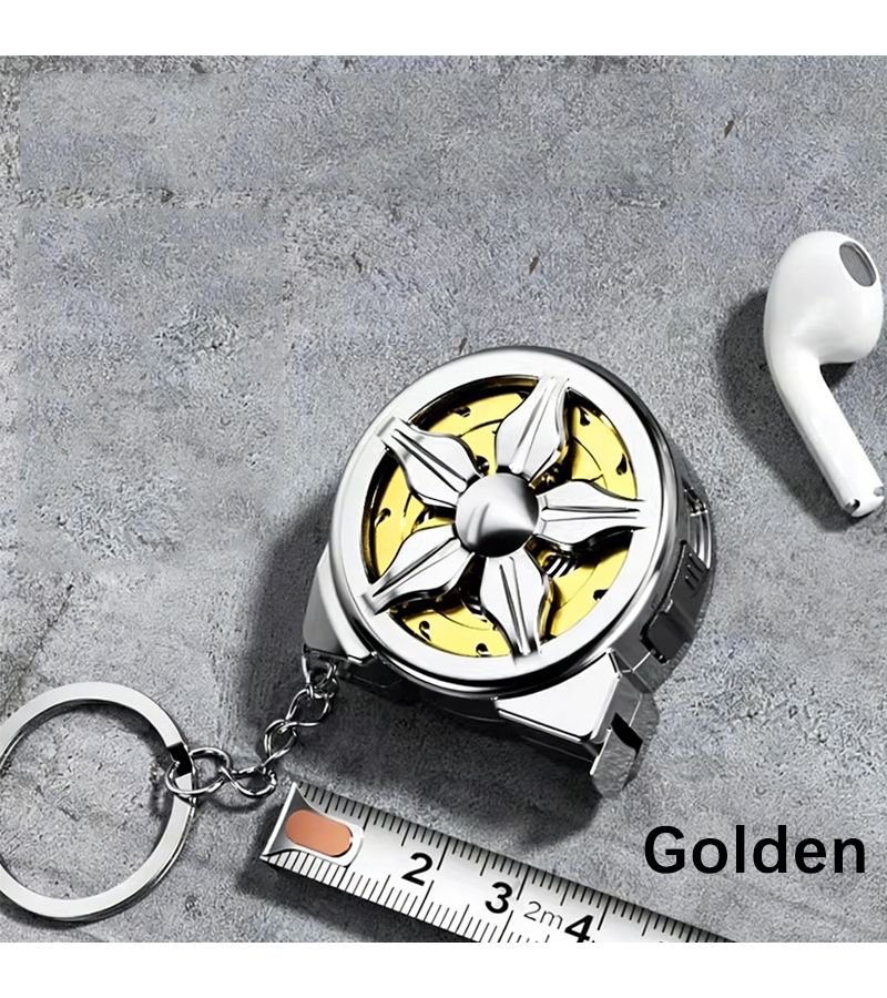 2m 6.5ft Golden Mini Tape Measure Keychain Ruler With Hollow Wheel Nickel Plated Blade Electroplated ABS Shell Clear Scale Anti Rust 45g Lightweight For Sewing Travel DIY - Image 3