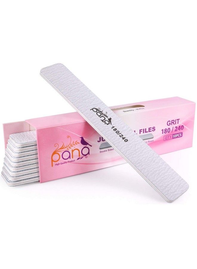 Pana 10Pcs Pana Jumbo Doublesided Emery Nail File For Manicure Pedicure Natural And Acrylic Nails Zebra (Grit 180240) - Image 2