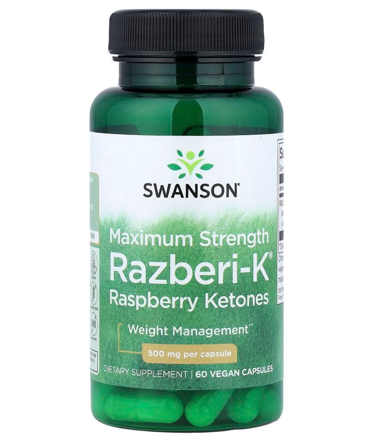 Razberi-K® Raspberry Ketones Maximum Strength 500 mg 60 Vegan Capsules