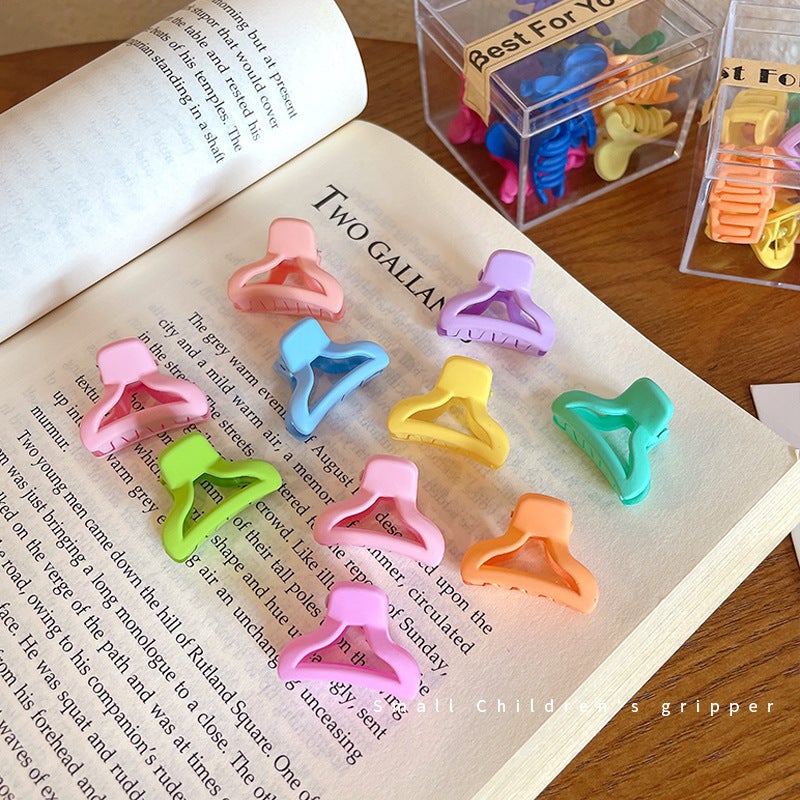 Generic Mini Scrub Hair Claw Clips for Fringe J1039A Candy Color Arc Hollow (10 Boxes)