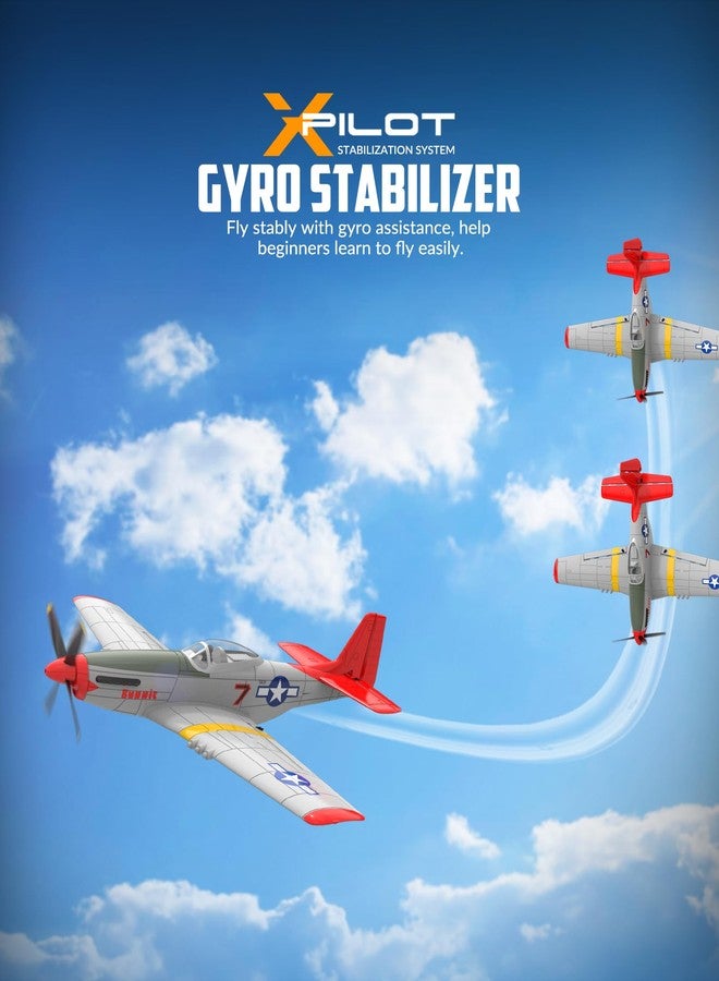 VOLANTEXRC RC Plane, 4 Channel Remote Control Airplane Fighter RTF with 6-Axis Gyro, 3 Modes & Aerobatics Easy to Fly, 2.4GHz Radio Controlled Aircraft for Beginners & Adults, P51D Mustang, Red - Image 4
