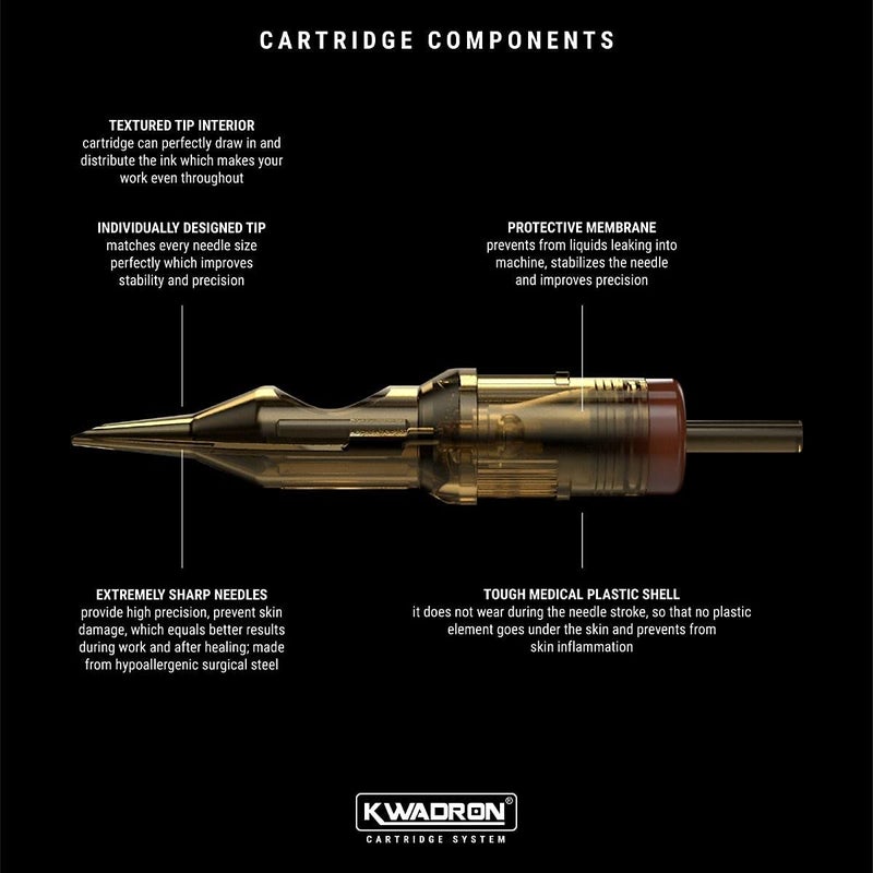 Kwadron Tattoo Needle Cartridge, Box of 20, Tight Liners Long Taper - 3 Tight Liner Long Taper - 30/3RLLT - Image 3