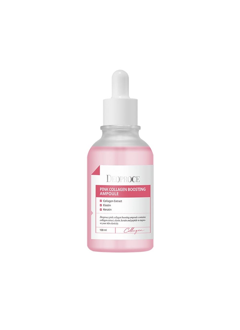 DEOPROCE - Deoproce Pink Collagen Boosting Ampoule 100 ml Korean Skincare Wrinkle  Elastic Care Moisturizing Hyaluronic Acid - Image 1