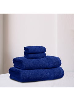 Rest Towel Set 4 Peice Blue Luxury Hotel Bedroom Super Soft Absorbent Durable Washable Quick Dry Cotton Family Bath Towels - 1 Bath Towel 70X140Cm 1 Hand Towel 50X100Cm & 2 Face Towel 30X30Cm  - Image 1