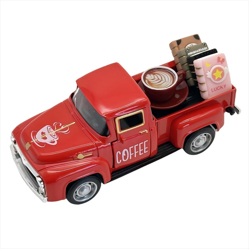 YimiBloss Coffee Bar Decor Vintage Mini Metal Pickup Truck Decor with Book Accessories for Coffee Station,Farmhouse Tiered Tray Table Decorations for Home Kitchen, Office, Cafe - Image 1