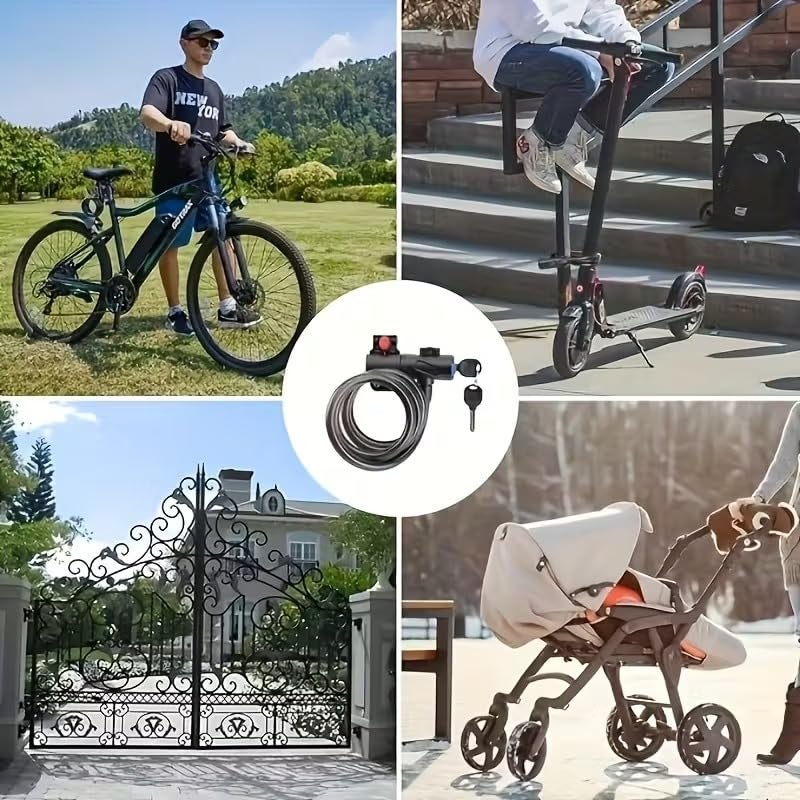 KAIDAA Heavy Duty Cycle Lock with 2 Keys | Bicycle Lock with Key for Maximum Security | 12mm Anti-Theft Steel Cable Lock for Cycle, Bike & Scooter | Weatherproof 4ft [1mtr] Lock for Cycle & Bicycle - Image 5