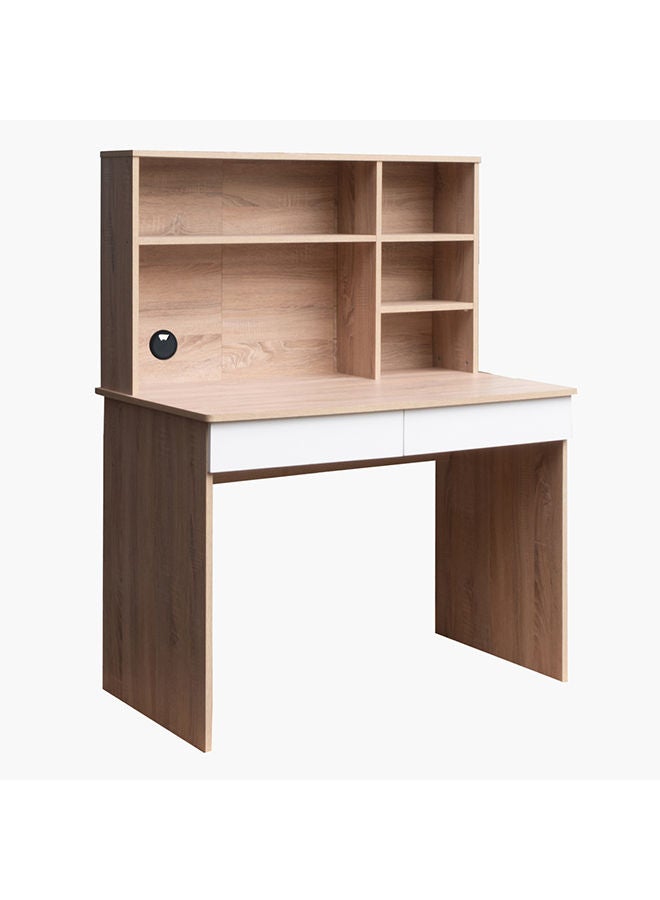 Home Box Alford Patara Twin Drawer Study Desk With Hutch 105 x 134 x 59.5 cm  - Image 2