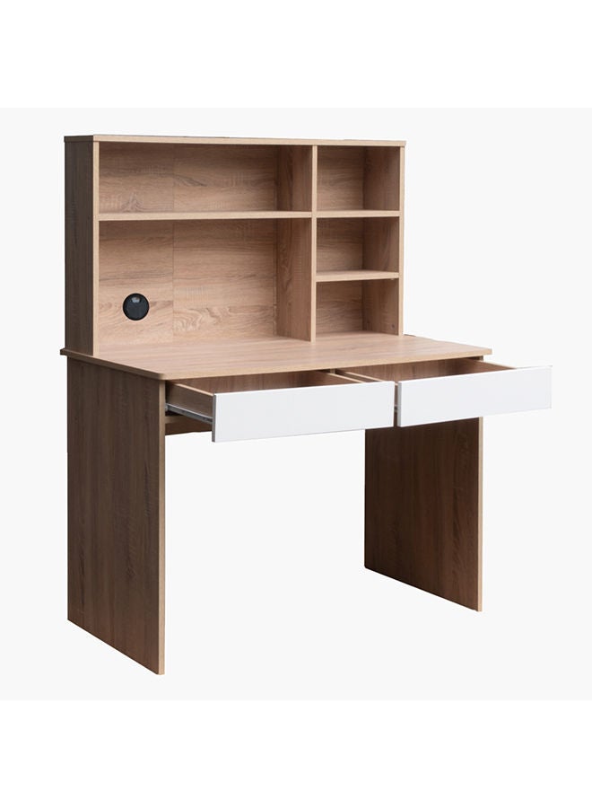 Home Box Alford Patara Twin Drawer Study Desk With Hutch 105 x 134 x 59.5 cm  - Image 4