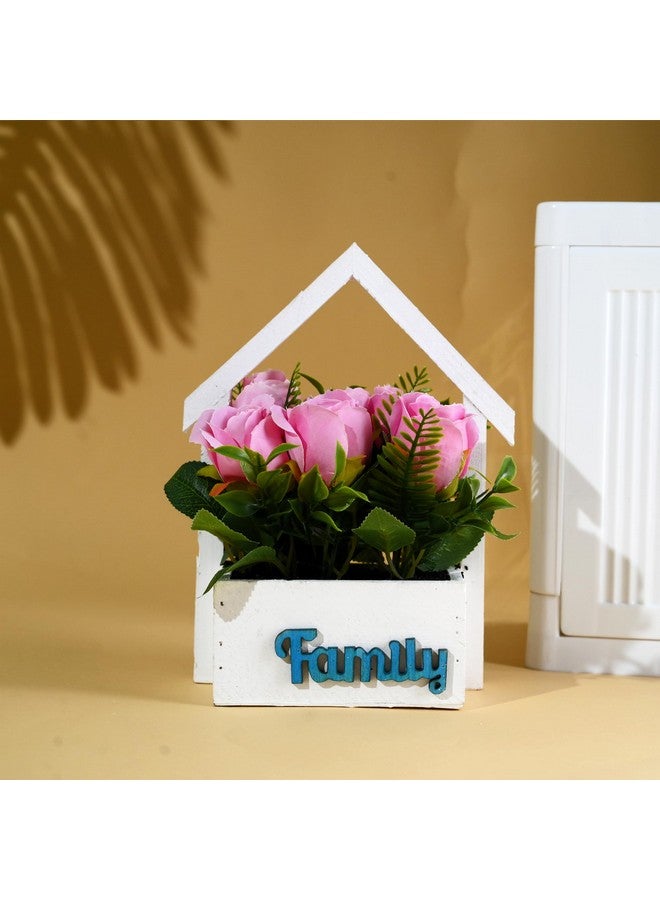 Hearts Artificial Plant | Artificial Flowers For Decoration | Decoration Artificial Flowers Pot | Plants For Office Décor | Natural Looking Plants | 7 Headed Rose | Multicolor - Image 1