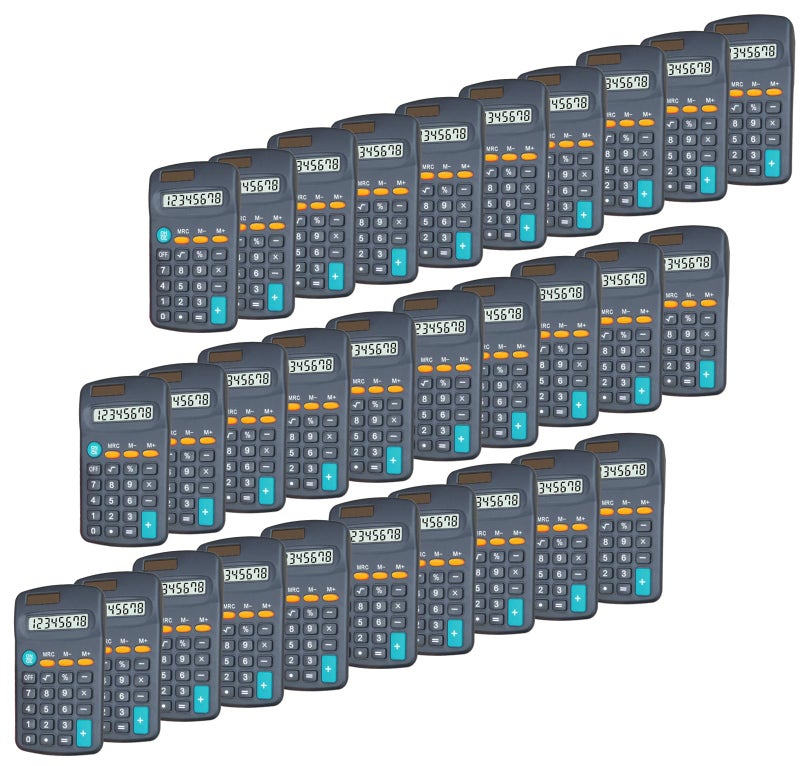BESTWYA Calculator Small 4 Function Calculators with Solar Power 8 Digit Small Pocket Size Desktop Handheld for Classroom Desktop Home BlackSet of 30 - Image 2