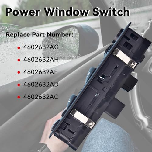 RLP مفتاح نافذة الطاقة الرئيسي من جهة السائق 8+13 دبوس متوافق مع 2008-2012 جيب ليبرتي 2007-2011 دودج نيترو 2009-2010 دودج جورنيو يحل محل 4602632AH 4602632AF 4602632AB 4602632AG - Image 5