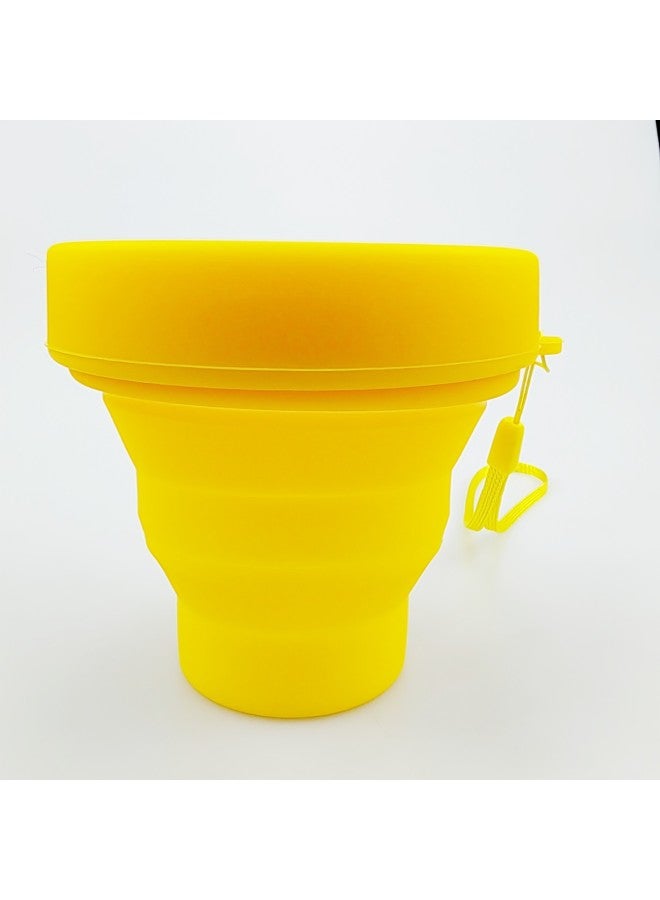 Silicone 150ml Folding Water Cup With Lid Retractable Mini Portable Belt Travel Outdoor Silicone Water Cup-Color:Sky Blue Without Cover-Capacity:About 170ML  - Image 3