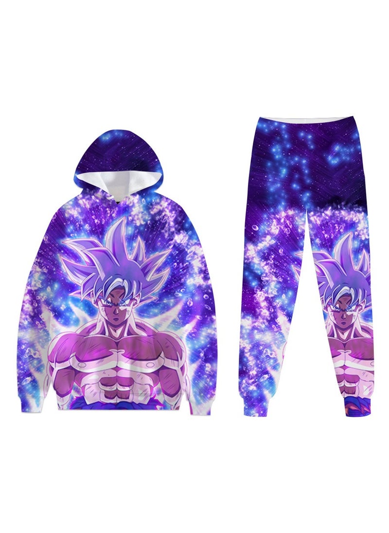 KUYING New Dragon Ball 3D Digital Printed Hooded Sweatshirt And Pants Set  - Image 1