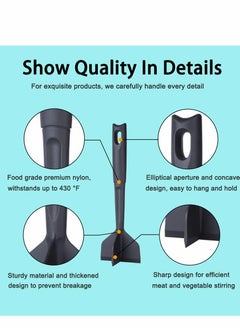 Excefore Meat Chopper, Hamburger Premium Heat Nylon Resistant Masher, Professional Ground Beef Smasher, Chopper for Beef, Turkey, Meat, Potato Masher Utensil, Black  - Image 5