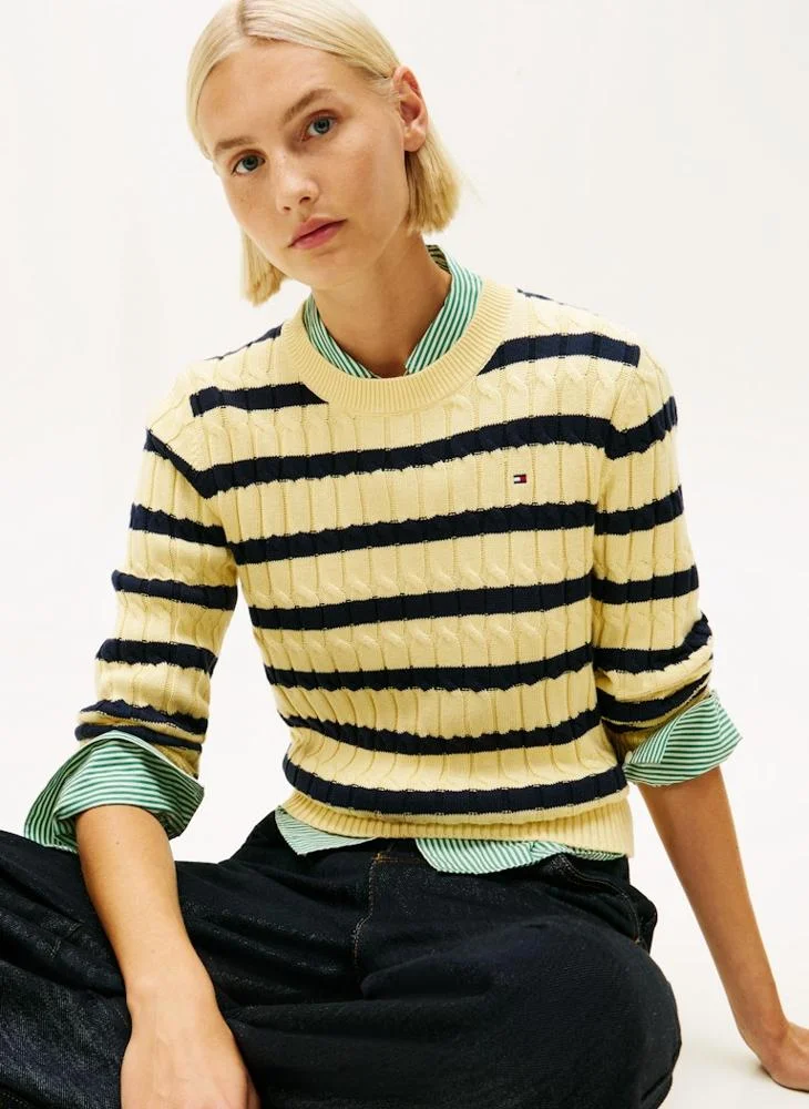 TOMMY HILFIGER  Striped Pullover Sweater for Women | Best Price UAE